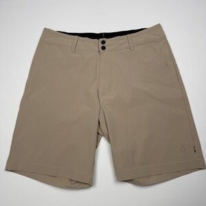 Smartwool Shorts Mens Medium Beige Hiking Quick Dry Stretch 8 Inseam Pockets